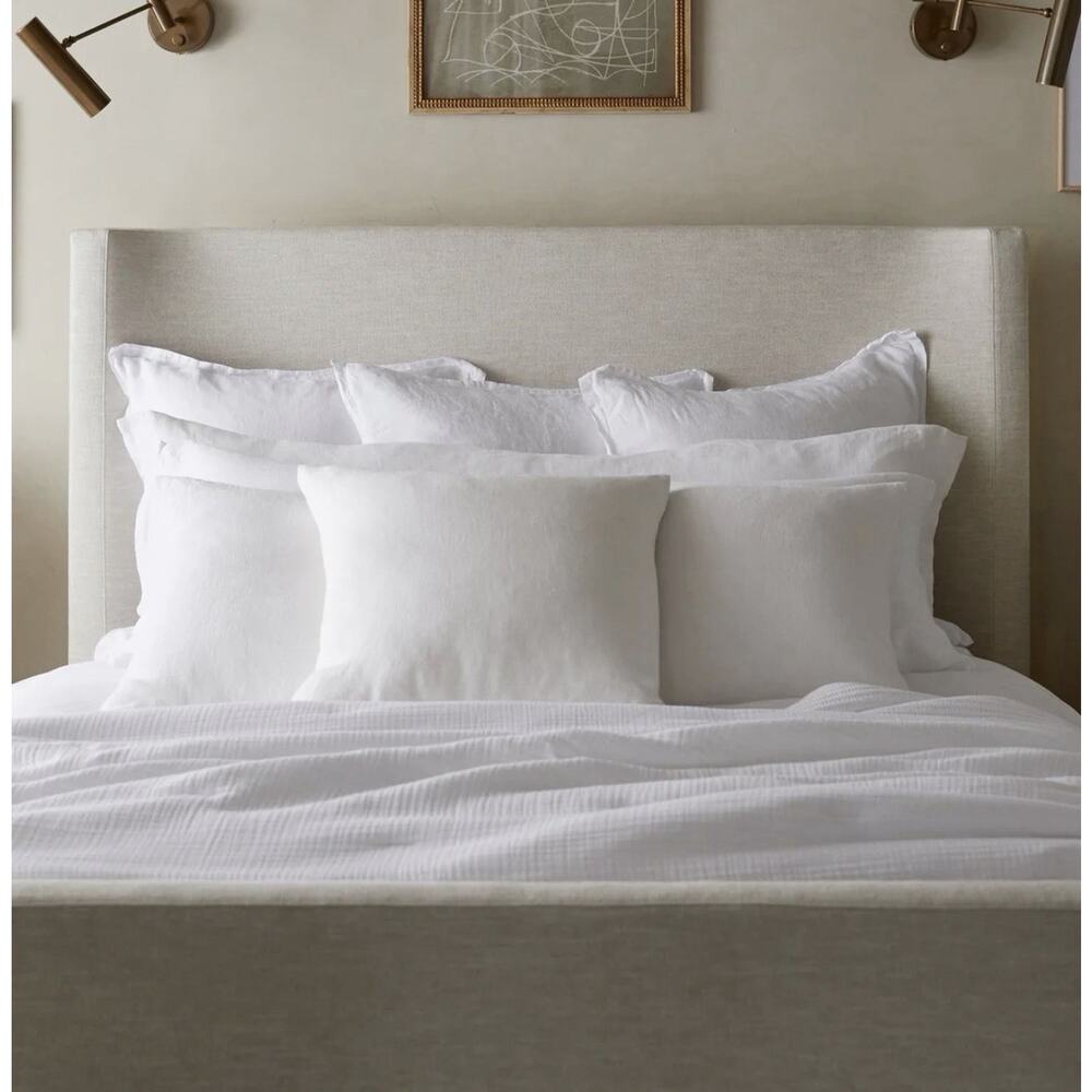 Parachute 100% Linen Euro Sham 26 X26 White NEW $79